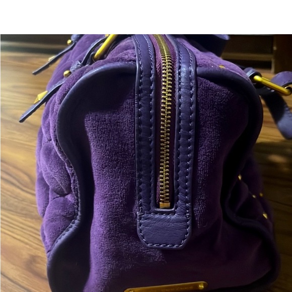 Y2K Juicy Couture Purple Velvet Satchel Handbag Purse, one size, EUC - Picture 4 of 7
